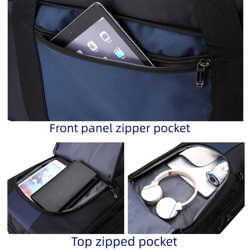 Trendy Large Capacity Pull Travel Bag, Portable Multi-pocket Moving Travel Bag, Perfect Luggage Storage Bag