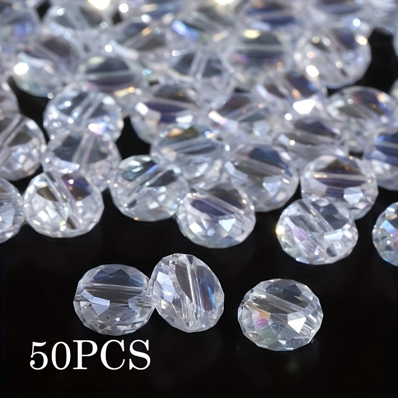 50Pcs 8mm Round Faceted Beads For DIY Valentine's Day Bracelet Necklace Jewelry Making Accessories