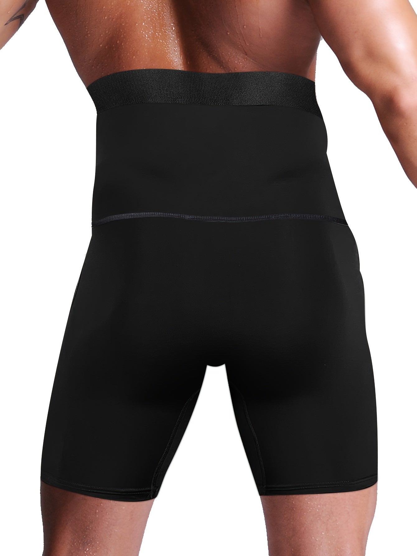 1pc Men's Compression Shapewear, High Waist Tummy Control Slimming Bodysuit Long Leg Underwear