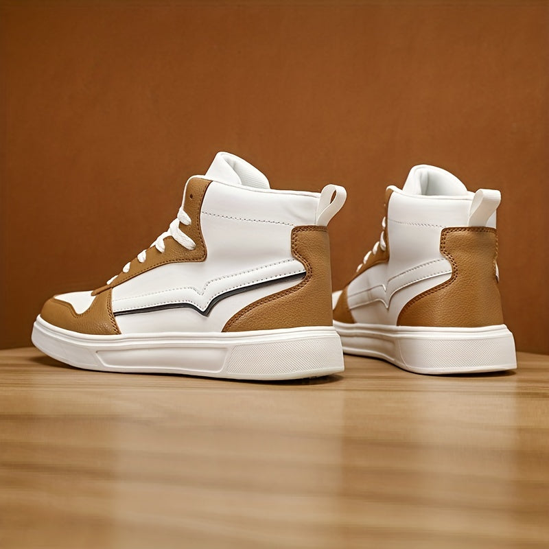 Men's Trendy High Top Skate Shoes, Wear-resistant Non-Slip Casual Shoes For Youth