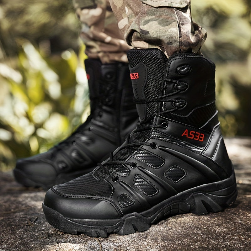 Men's Military Tactical Boots, Wear-resistant Non-slip Combat Boots For Outdoor Hiking Trekking