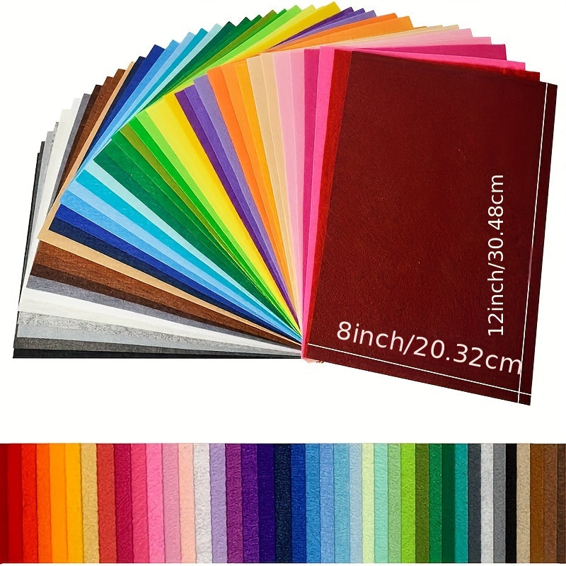 40pcs Felt Sheets, 8x12Inch Felt Cloth, Great For DIY Crafts, Embroidery, Needle Felting And Sewing Projects