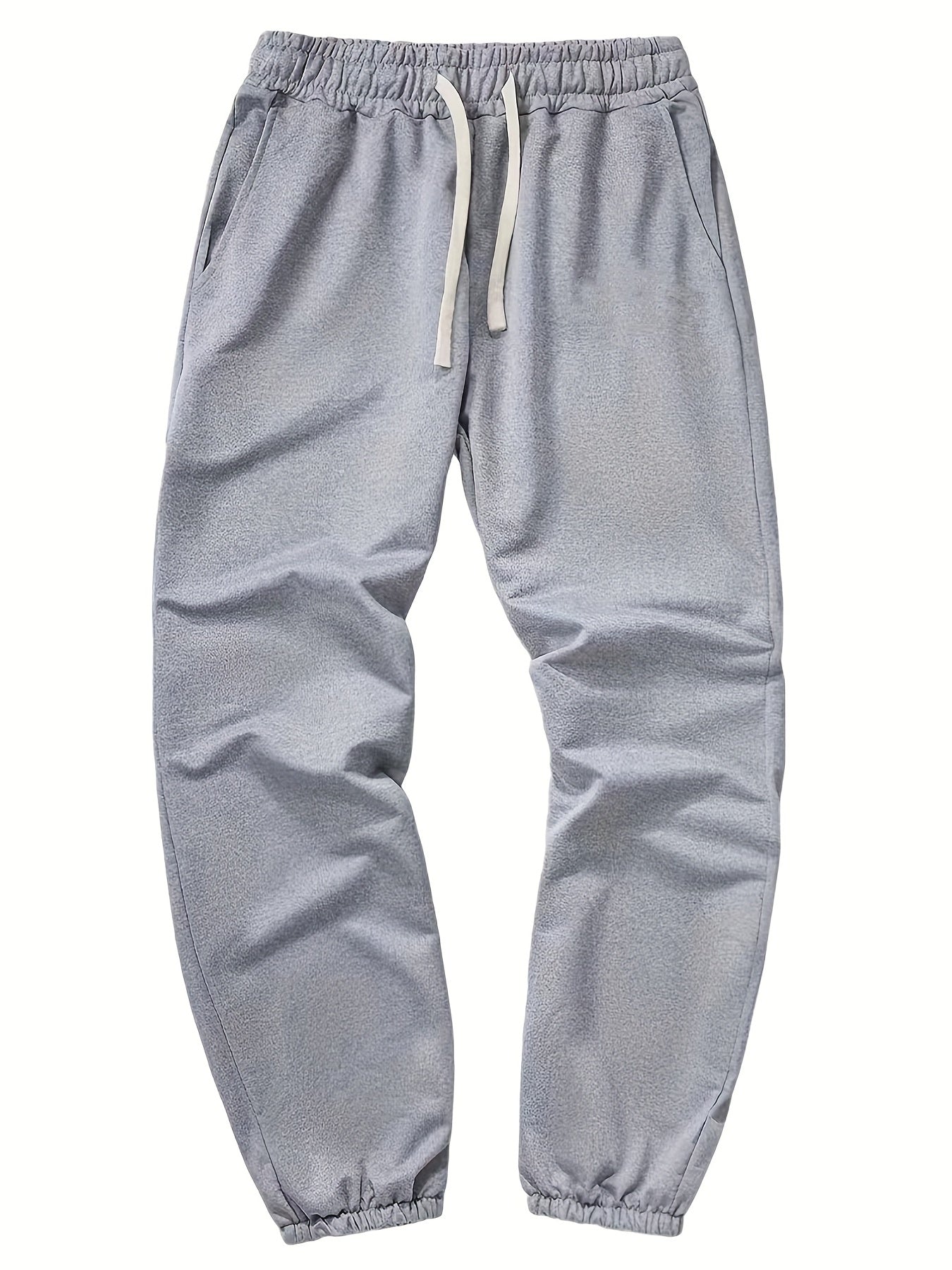 3 piezas de pantalones de chándal sólidos, pantalones de chándal con cordón sueltos pantalones casuales de hombre ligeramente elásticos para hombres primavera otoño correr jogging