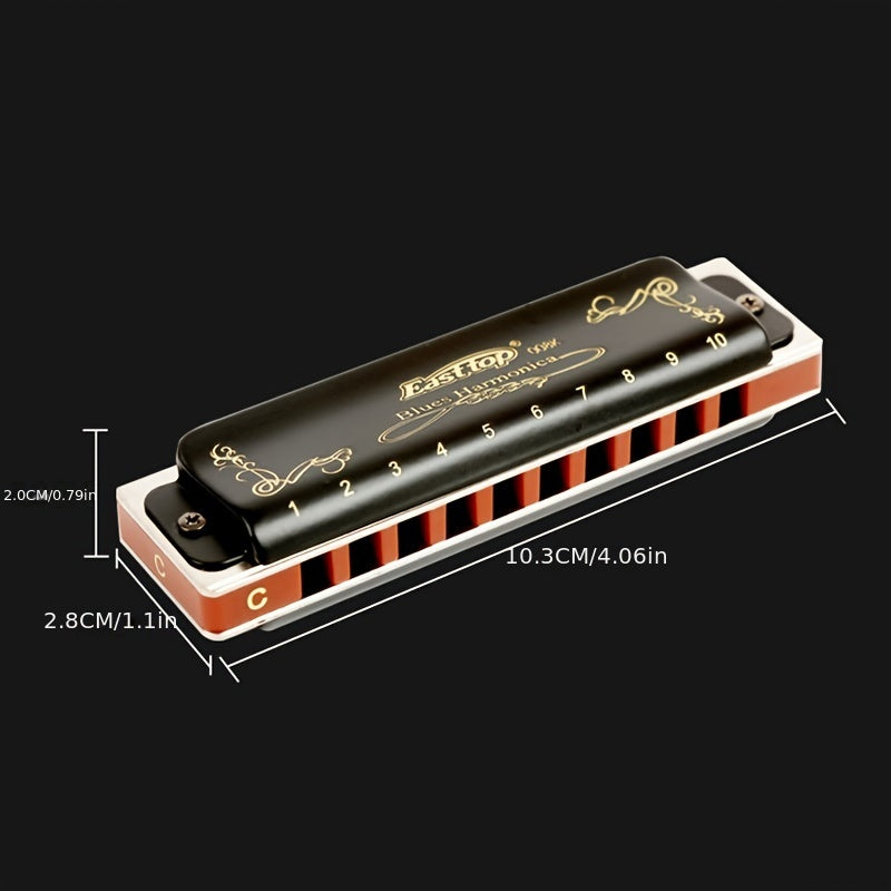 East Top Harmonica: 10 Holes, 20 Tones, Key Of C - Perfect For Professionals, Beginners & Students!