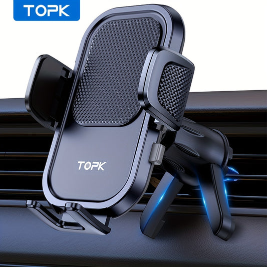 TOPK D40-S Car Phone Holder Mount, Upgraded Support Function Metal Hook Cell Phone Holder For Car Air Vent Compatible With All Phones