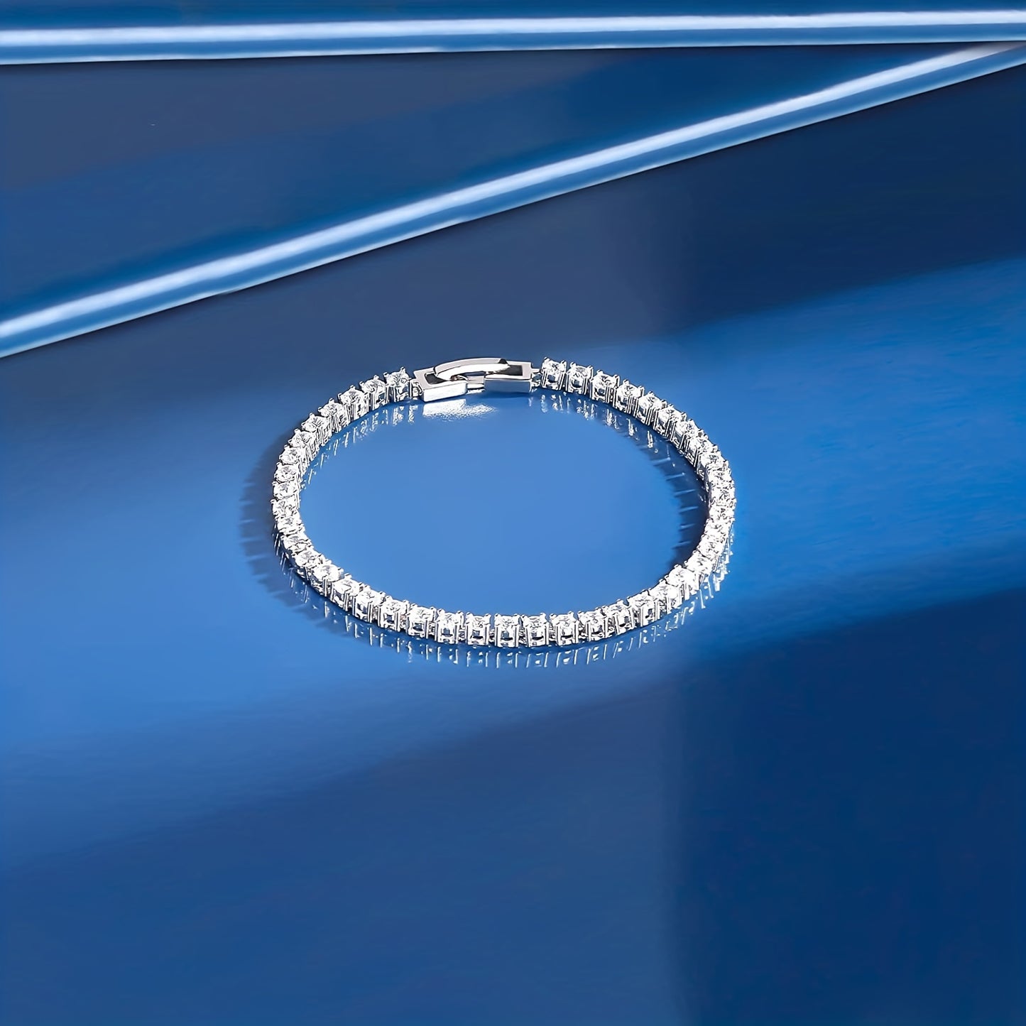 Moissanite Tenis pulsera 925 plata esterlina cadena de la mano joyería para boda compromiso regalo del día madre