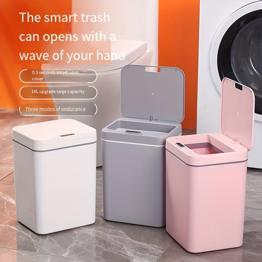 3.7gal Rechargeable Smart Sensing Garbage Can Household Bedroom With Lid Toilet Deodorant Automatic Open Lid Garbage Can Kitchen Living Room Office Garbage Can