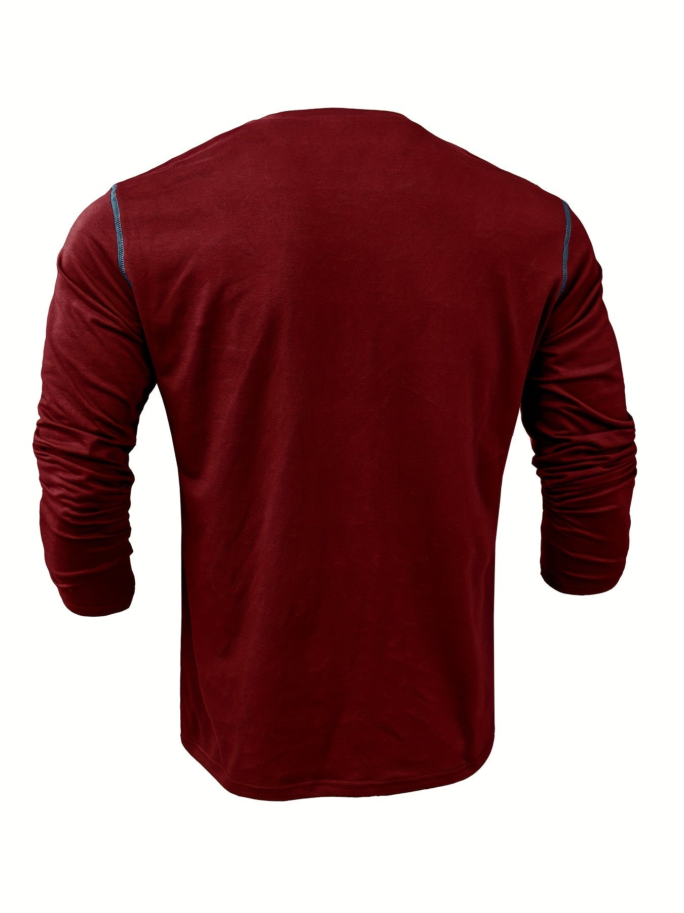 Retro Henley Shirt, Men's Casual V-Neck Pullover Long Sleeve Tshirts For Spring Fall, Men's Clothing