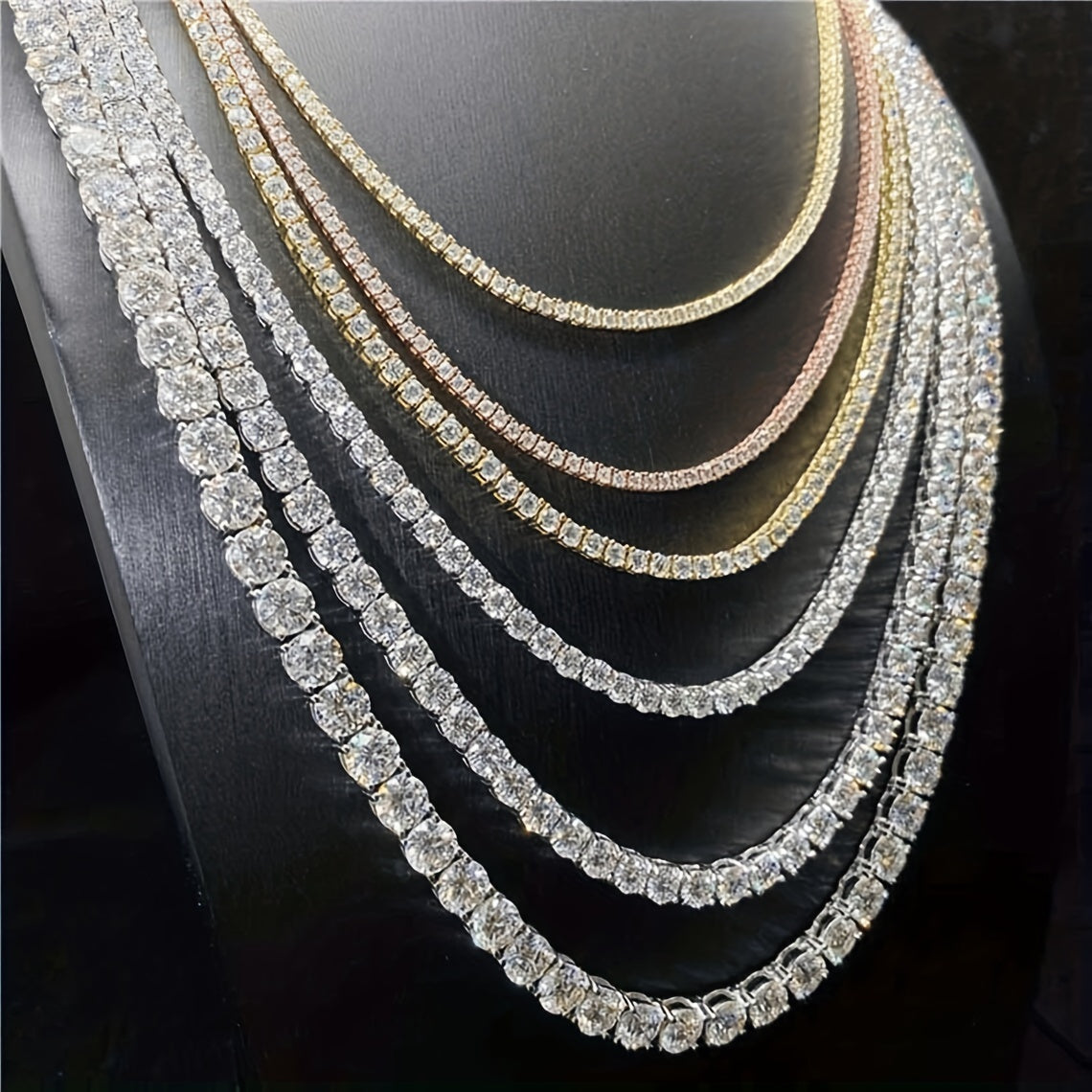 5MM ZirconiaTennis Chain For Men 18k Golden-Plated 1 Row Cubic Zirconia Hip Hop Jewelry Men Necklace