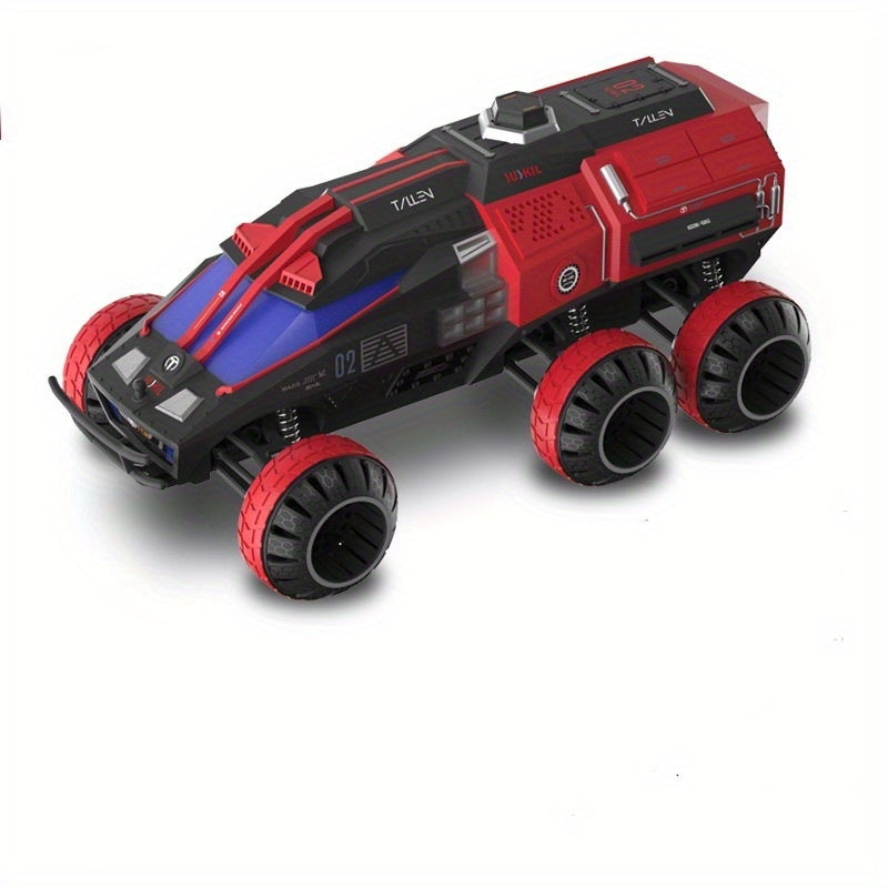 2.4G Fully Proportional RC Six Wheel Drive, Mars Exploration Toy Car, Can Launch Water Bombs For Remote Shooting, Hidden And Adjustable Turret For Cool Car Lights Exploration, Space Gift Toys