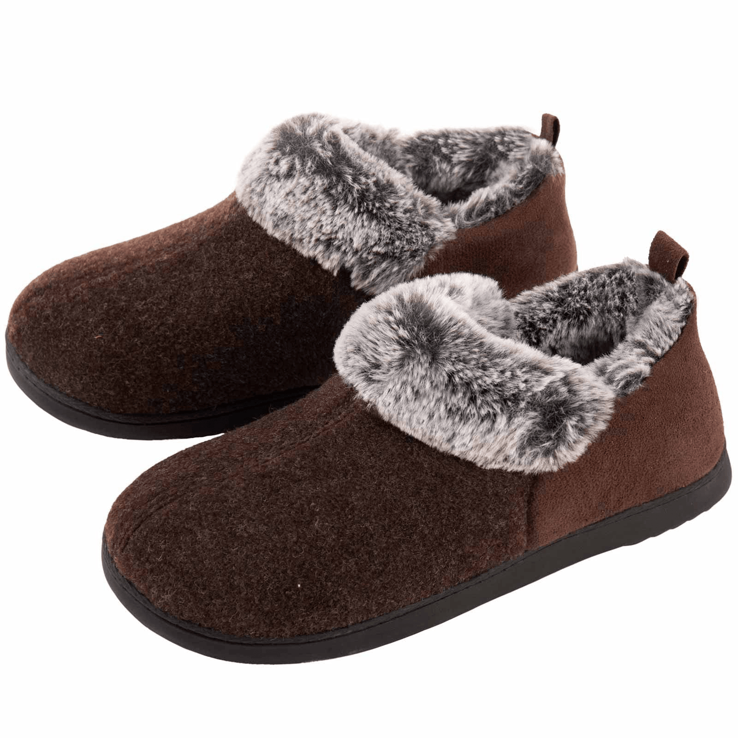 Women's Cozy Plush Household Shoes, Fuzzy Fleece Liner Package Heel Memory Foam Slip-on Shoes, Women's Footwear