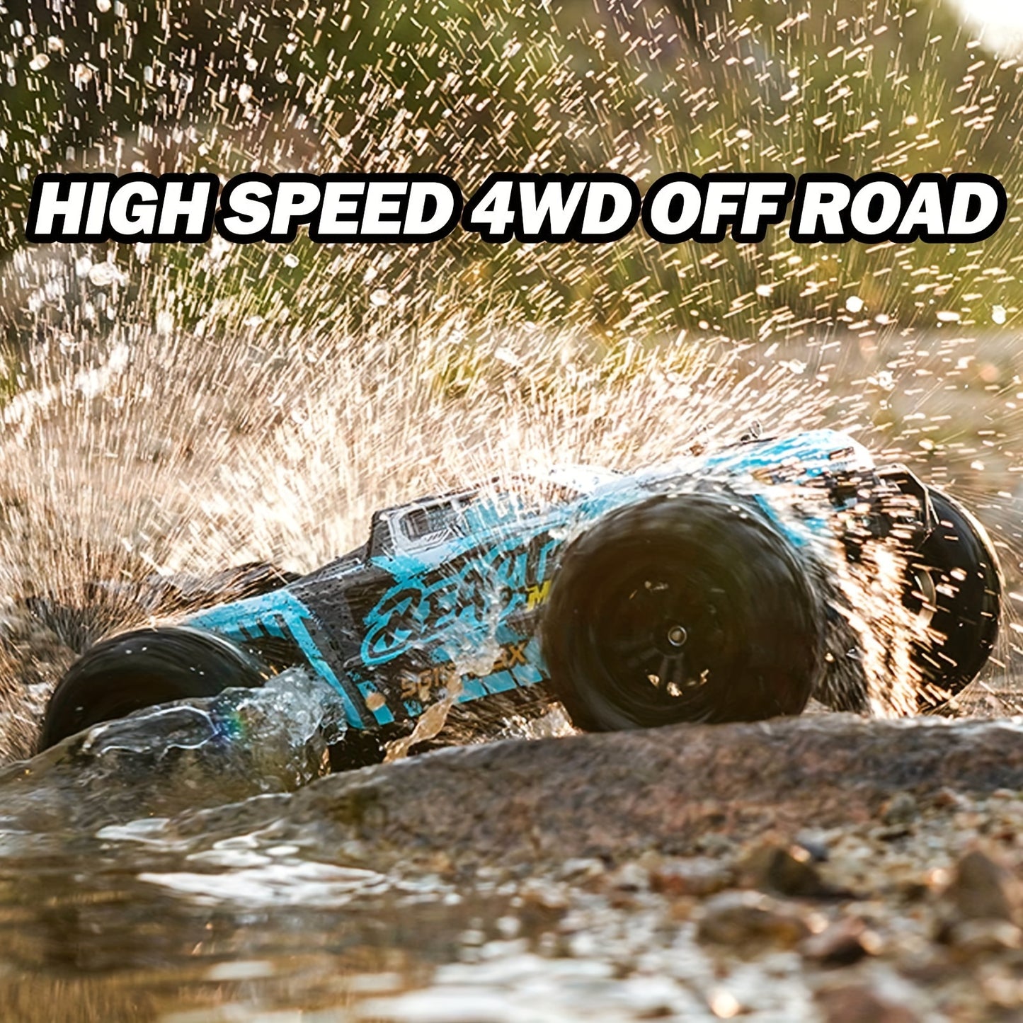 1:16 Scale All Terrain Brushless Fast RC Cars, High Speed 4WD Off Road Truck With 3 LED Light Mode, 40 Minutes Playing Time, 17G Digital Steering Gear Vehicle Toys Gifts