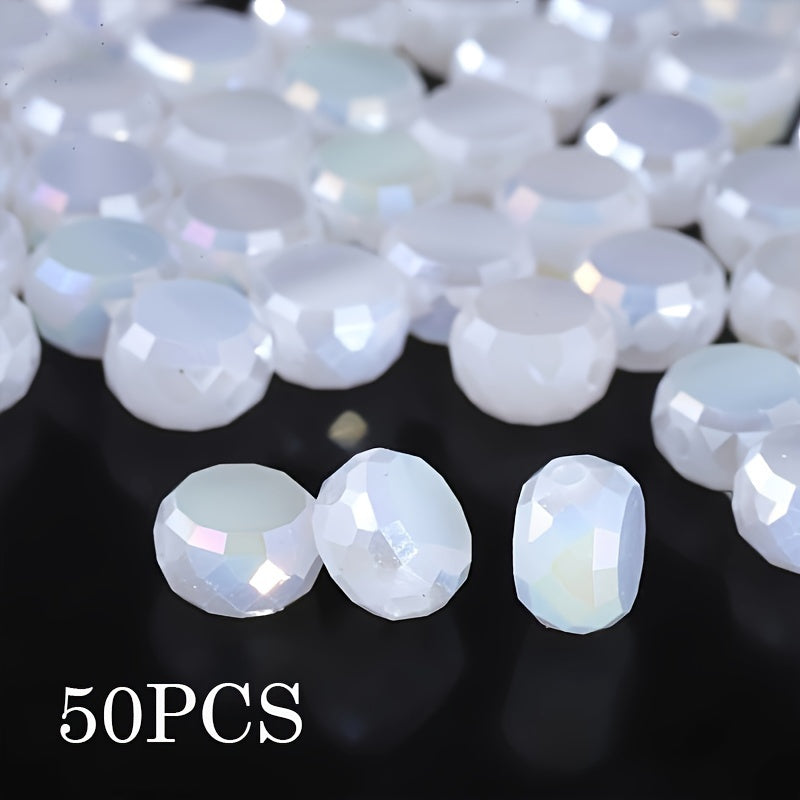 50Pcs 8mm Round Faceted Beads For DIY Valentine's Day Bracelet Necklace Jewelry Making Accessories