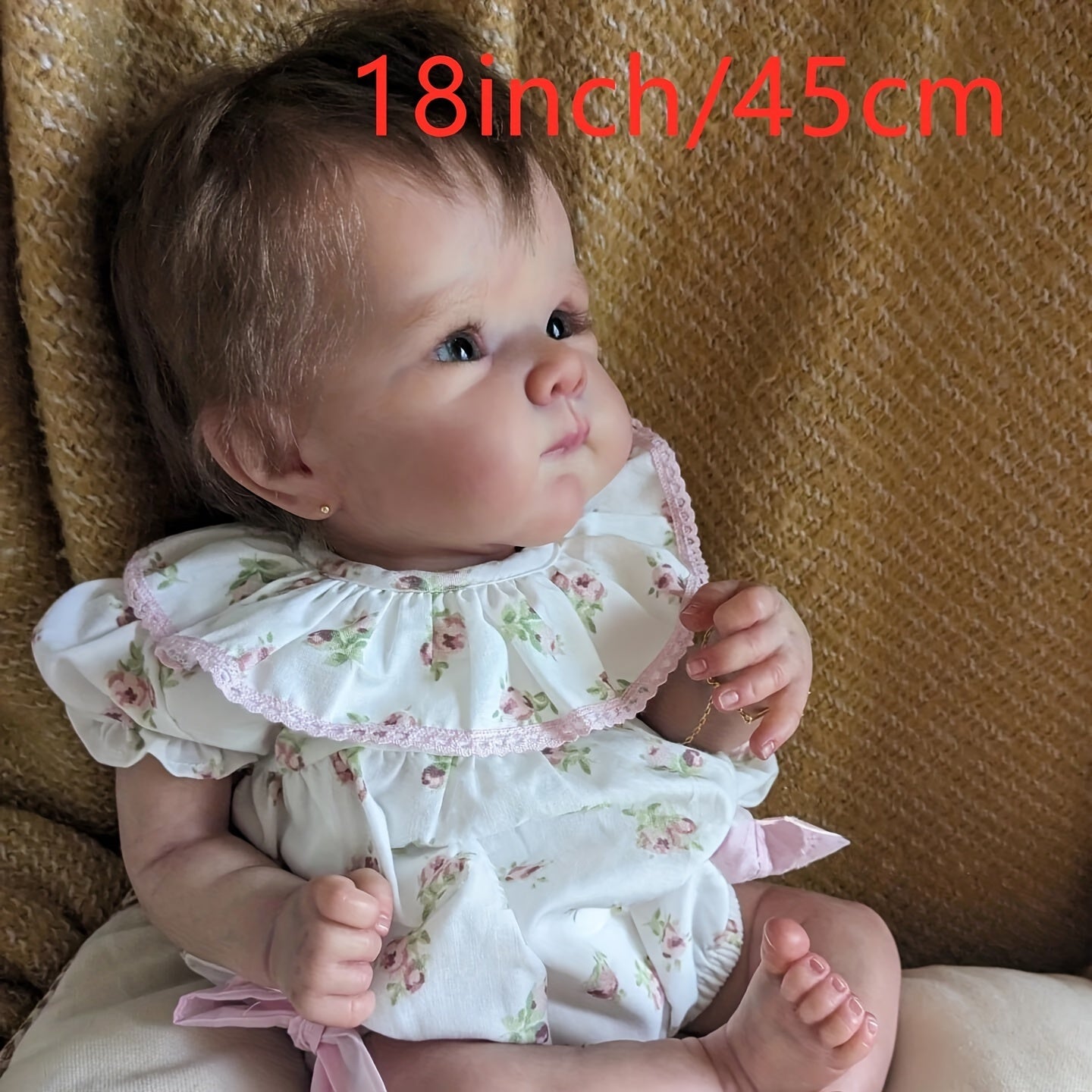 18inch\u002F45cm Newborn Baby Reborn Doll Bestie Lifelike Soft Touch Cuddly Baby Multiple Layers Painting 3D Skin With Visible Veins , Halloween\u002FThanksgiving Day\u002FChristmas Gift