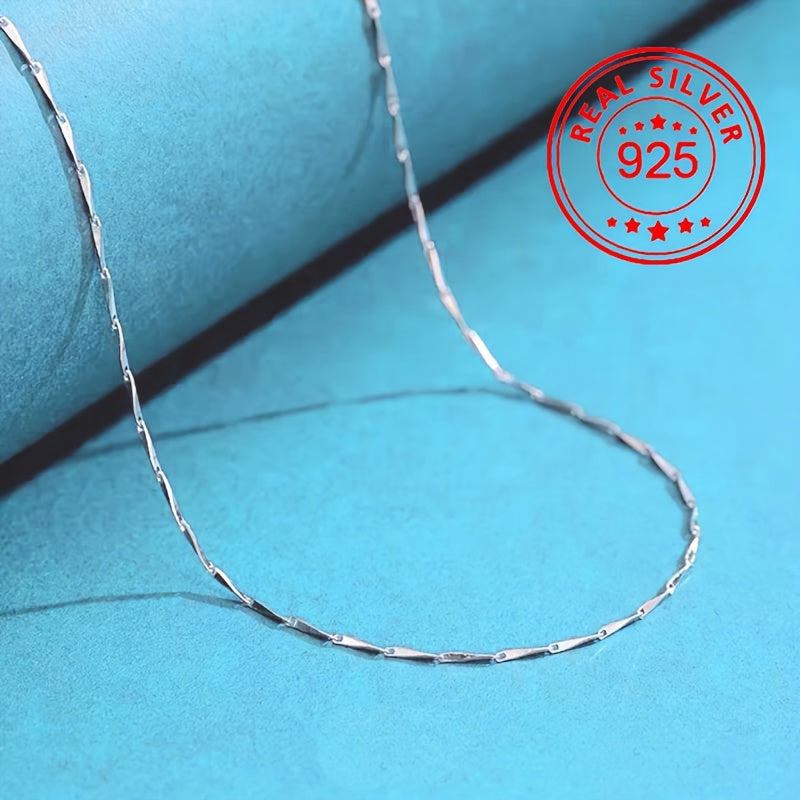 925 Sterling Silver Simple Clavicle Chain Necklace Hypoallergenic Minimalist Style Necklace For Women Girls Daily Wear