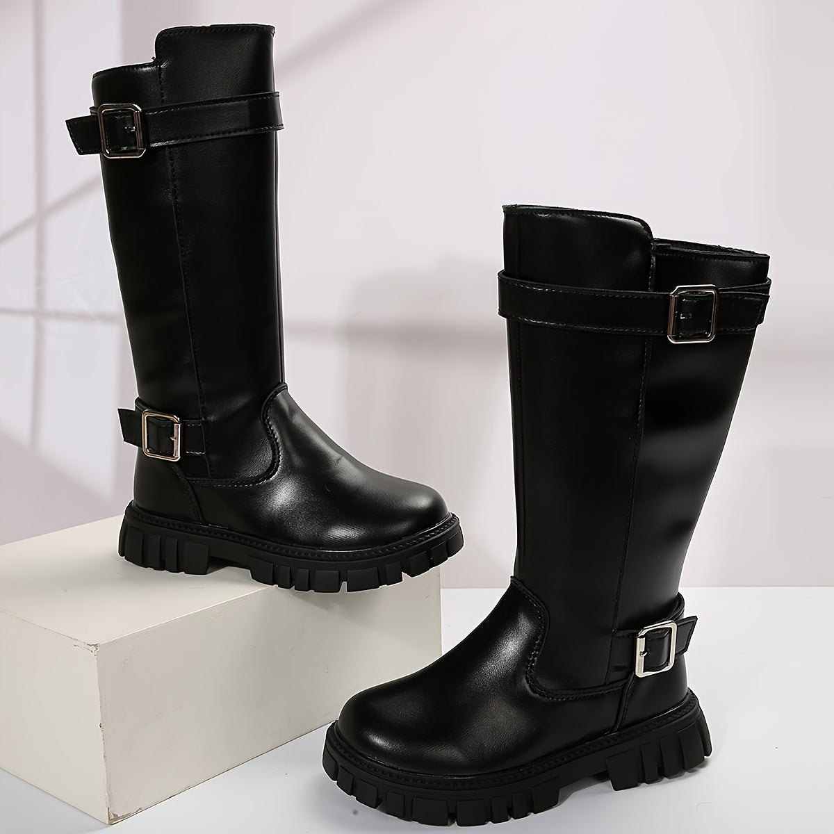 Elegante de moda más botas con la cremallera para las muchachas, botas ligeras del paño grueso y suave del resbalón no para el viaje, el otoño y el invierno al aire libre interior