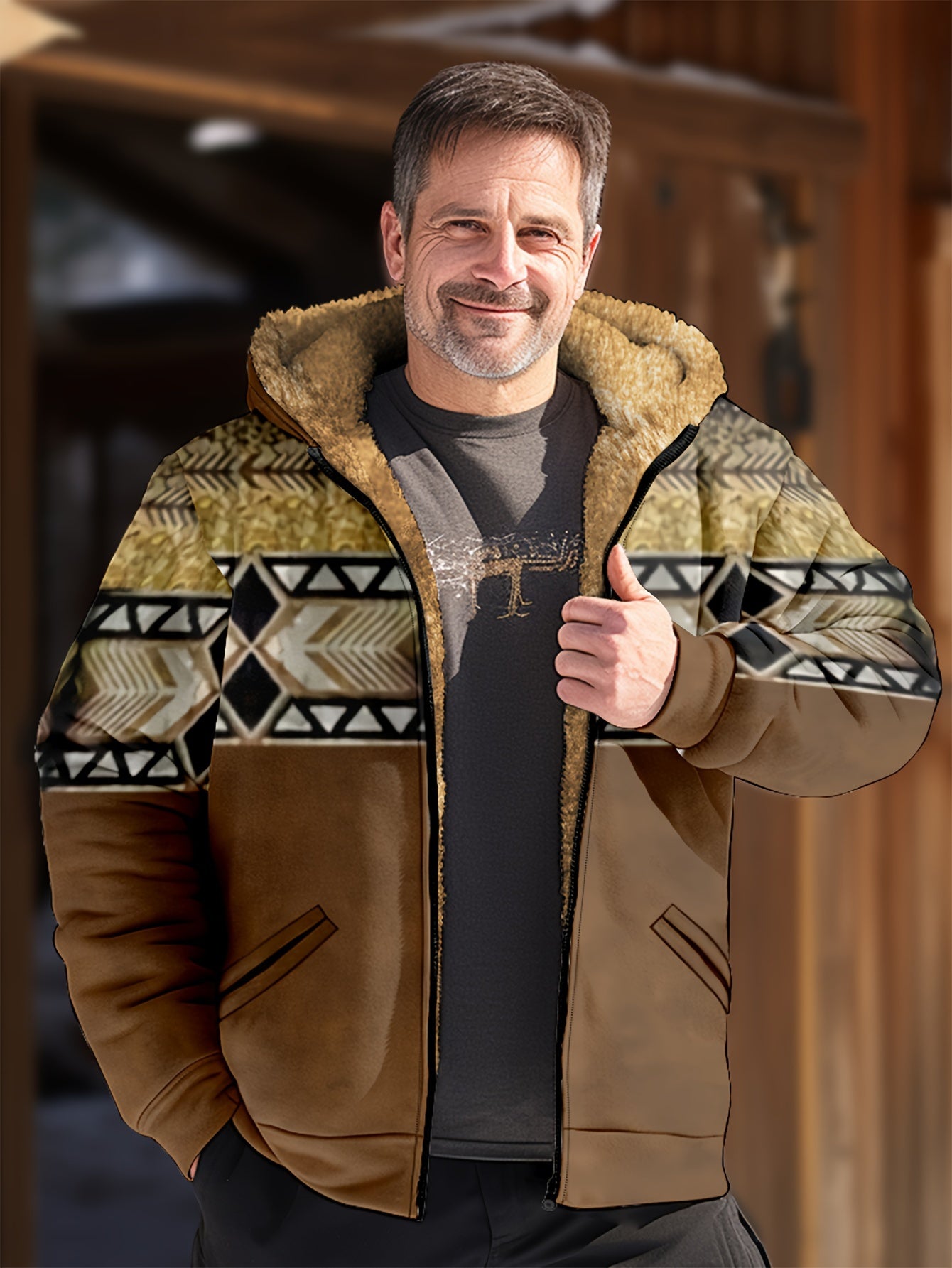 Herren Lässiger, warmer, dünner, Fleece-Kapuzen pullover mit Reiß verschluss für den Herbst-Winter