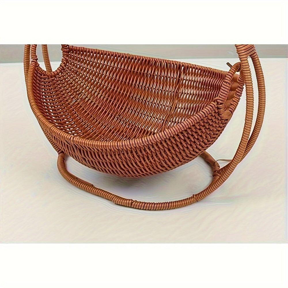 1pc Small Pet Hammock, Limitation Rattan Woven Storage Basket, Creative Hamster Cradle, Household Sleeping Hammock For Guinea Hamsters Chinchillas Bunnies