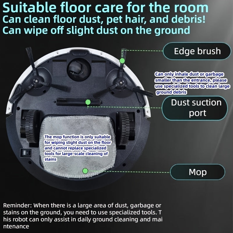 1pc Smart APP Control Sweeping Robot, High Power Vacuum, Enhanced Working Mode, Mobile Phone Control, Automatic And Efficient Room Cleaning Assistant