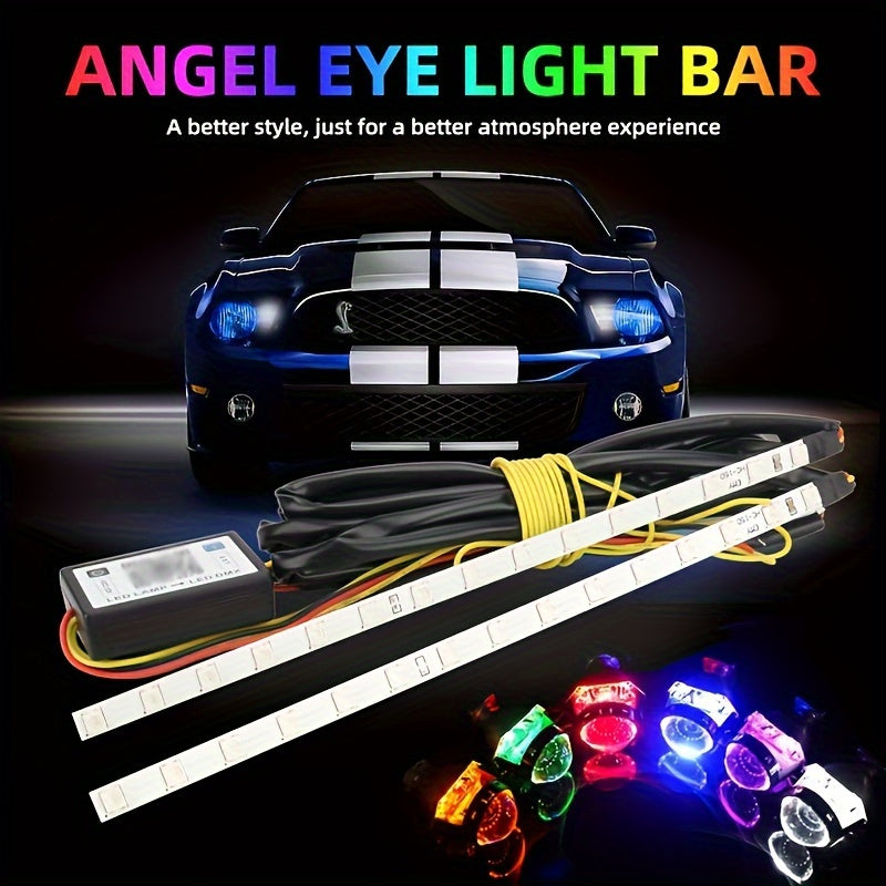 2pcs Car Headlight LED Angel Eye Ring Light Strips, 23cm\u002F9.05in RGB App Control Super Bright, For Car Motorcycle Headlight Lighting Accessories