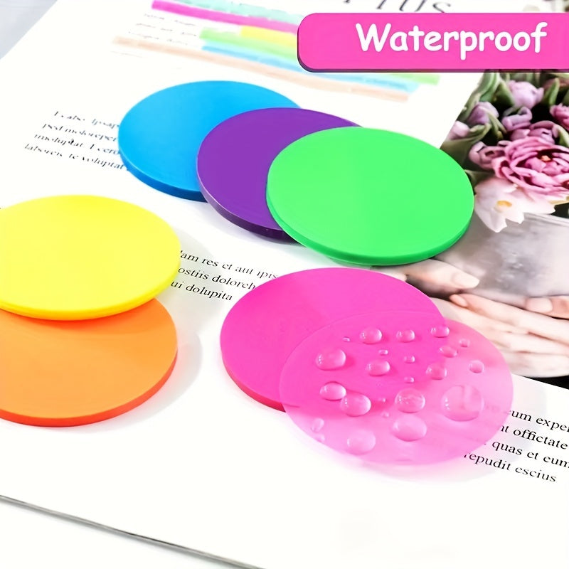 100pcs Semi-transparent Sticky Notes, Morandi Cute Index Round Clear Waterproof Sticky Notes, Semi-translucent Book Markers Page Markers,office School Stationery Supplies