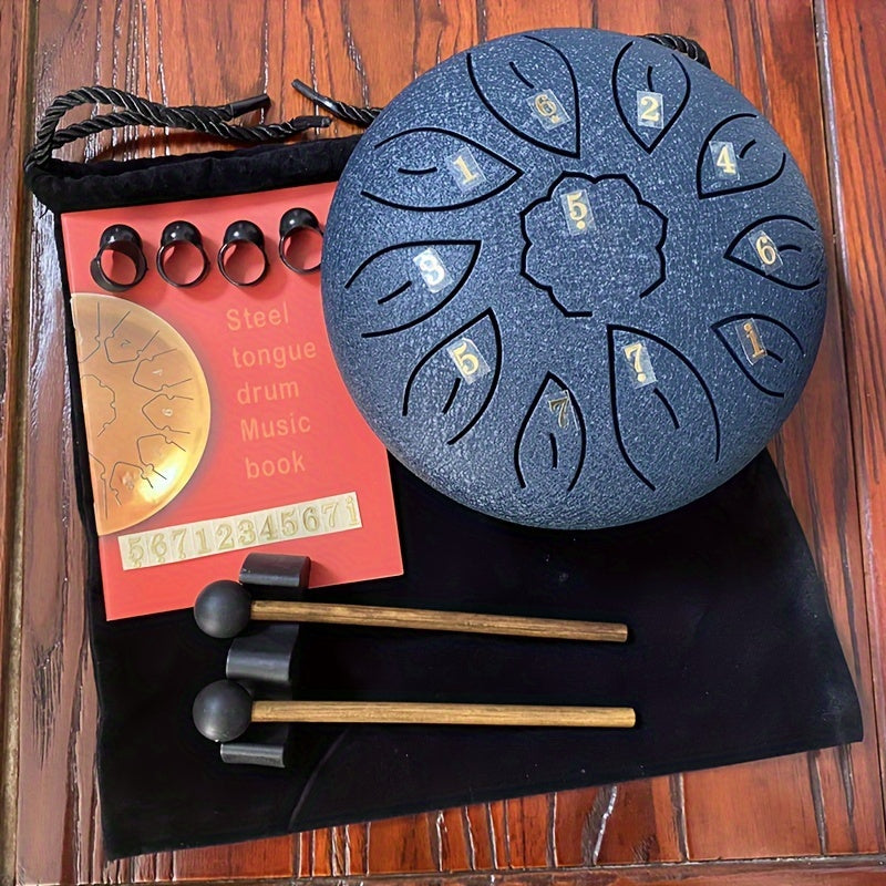 Empty Drum, Steel Tongue Drum, 6 Inch 11 Notes, Steel Hand Drum, Percussion Instrument, Easy To Learn Musical Instrument, Portable Mini Iron Drum, Small Hand Dish, Send Drum Mallets