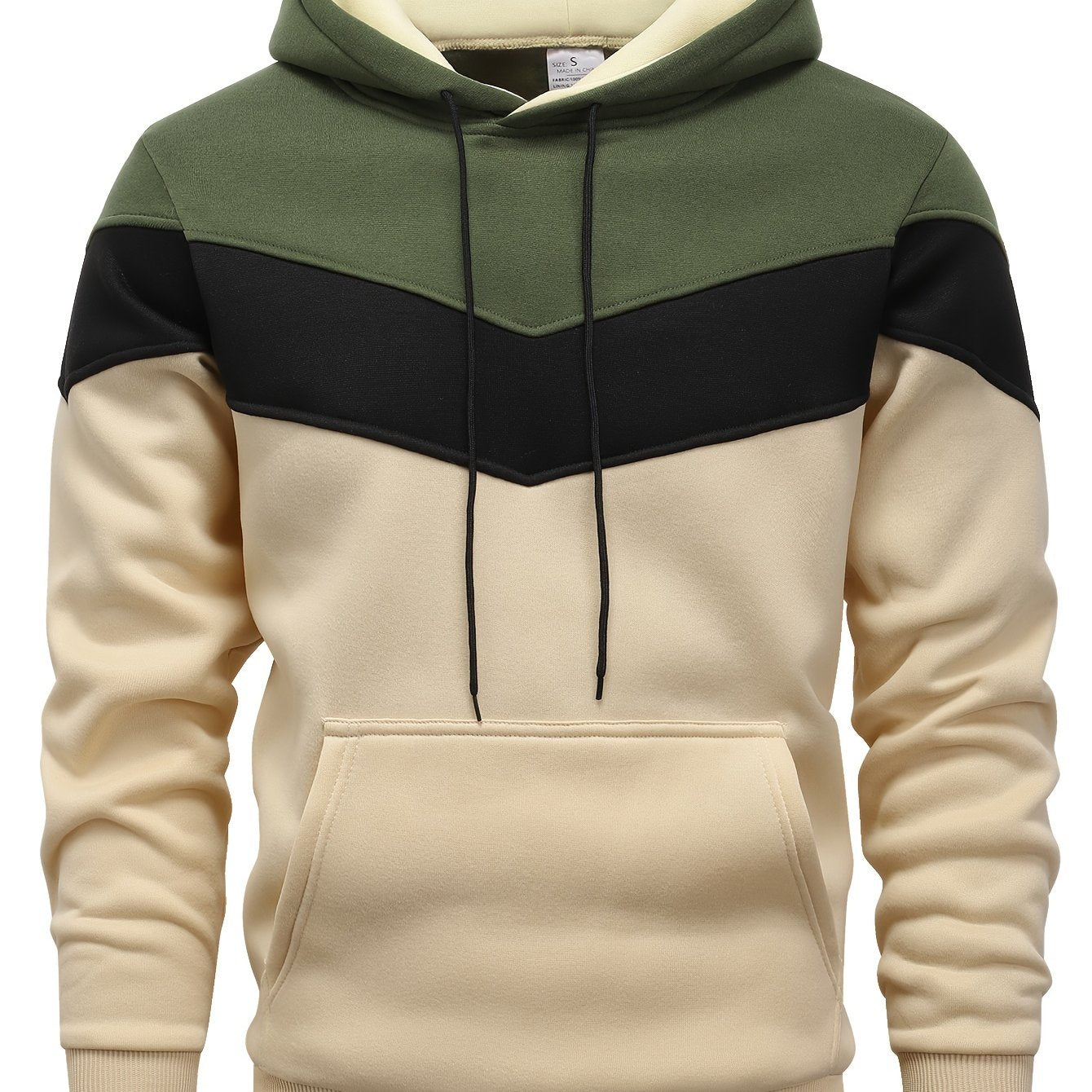 Men's Color Block Hoodie - Casual Graphic Design Pullover with Kangaroo Pocket for Winter and Fall Streetwear - Great Gift Idea