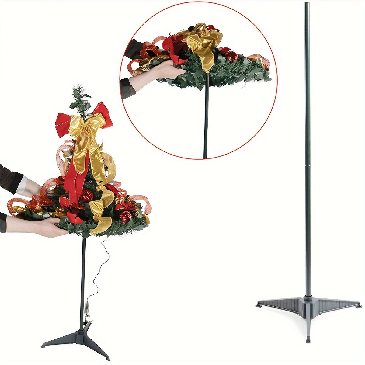 Arbre de noël pliable et évolutif, pagode avec lumières, décoration de noël, 3,94 pieds, 4,92 pieds, 5,9 pieds