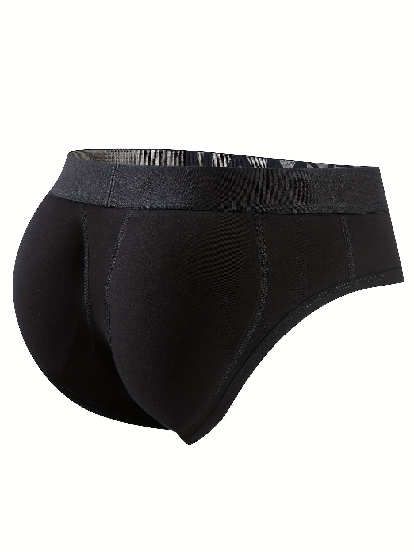 JOCKMAIL 2 peças de roupa íntima masculina, almofadas removíveis para elevação do quadril, cuecas para aumentar o bumbum, cuecas confortáveis respiráveis de algodão, cuecas sexy