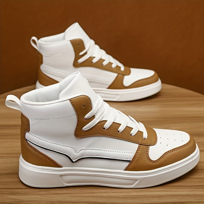 Men's Trendy High Top Skate Shoes, Wear-resistant Non-Slip Casual Shoes For Youth