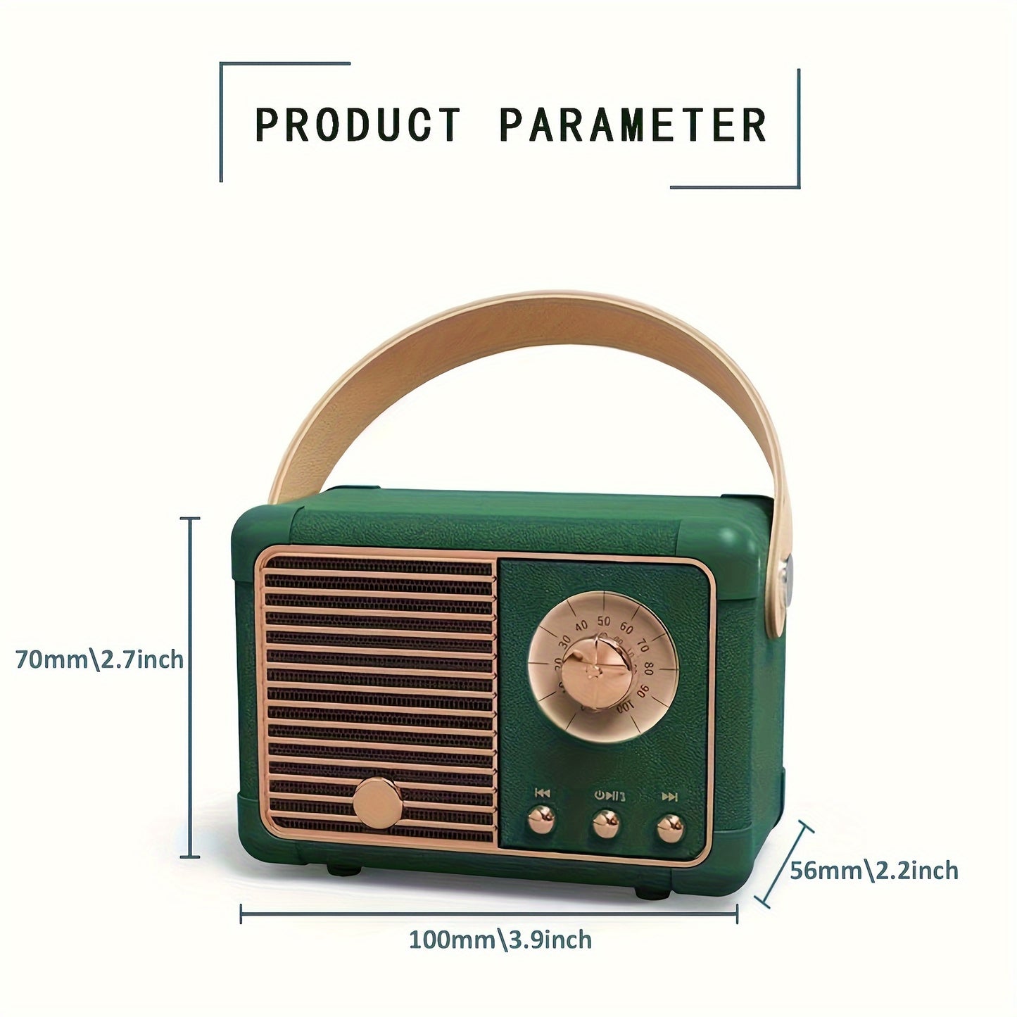 Alto-falante retro portátil estéreo de alta definição com som surround BT