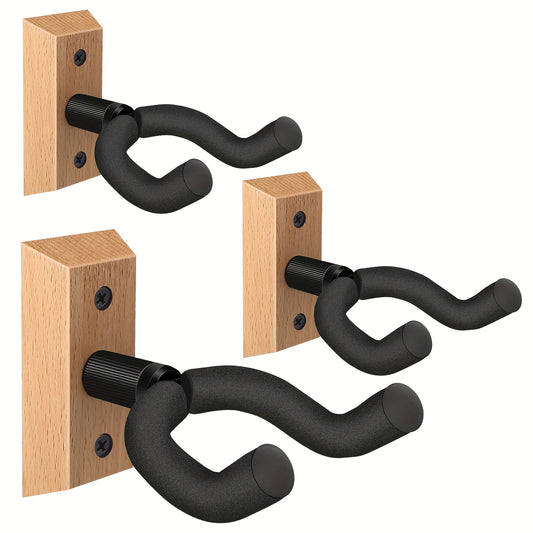 2 \ u002F3packs Swivel Soft Hook Buchengitarren-Kleiderbügel für Allgröße-U-förmige Wand halterung für akustische, elektrische Gitarre, Bass-Perfektes Geschenk für Männer