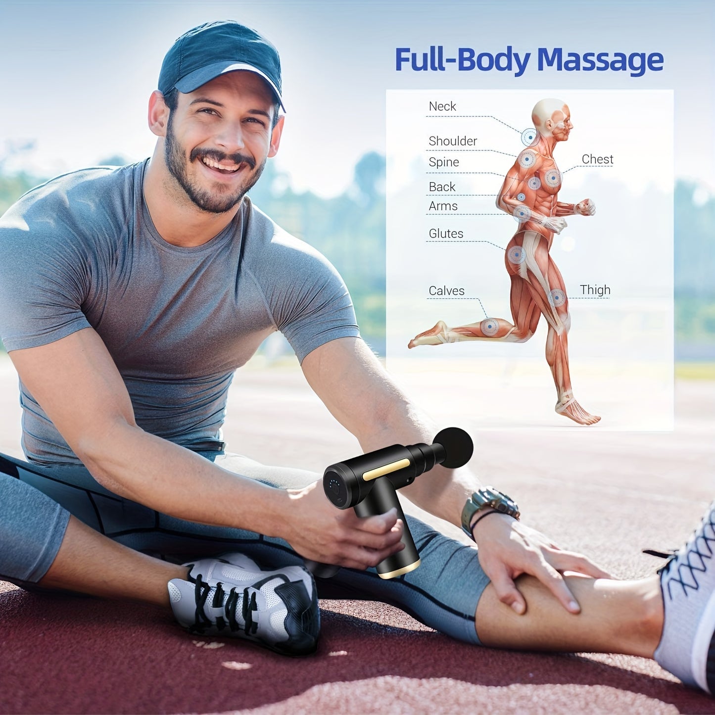 Mini Massage Gun Fascia Gun Deep Tissue Massage Gun USB Recharge With 4 Massage Heads Travel Home Handheld Electric Massagers For Body Muscle Relax Fitness