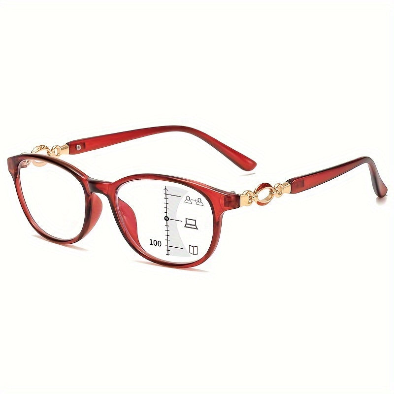 3 In 1 Eyeglasses For Reading Multi-focus See Far And Near Presbyopic Glasses Retro Readers For Women +1.0 To +4.0