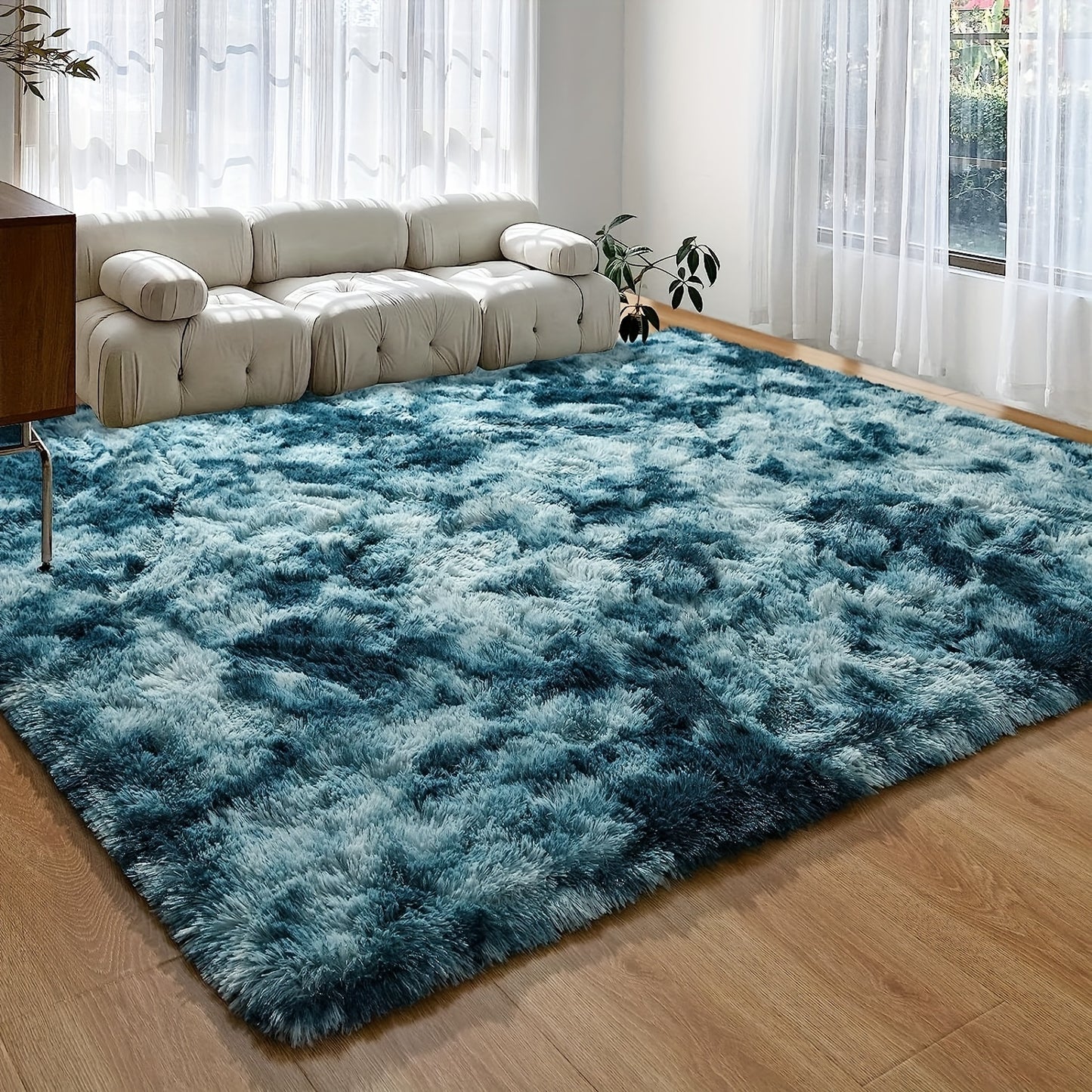 1pc Ultra Plush Fluffy Rug, Super Soft Tie-Dyed Fuzzy Area Rugs For Bedroom Living Room, Large Plush Furry Shag Rugs, Kids Playroom Nursery Classroom Dining Room Decor Floor Carpet 78.74*118.11in (200*300cm)