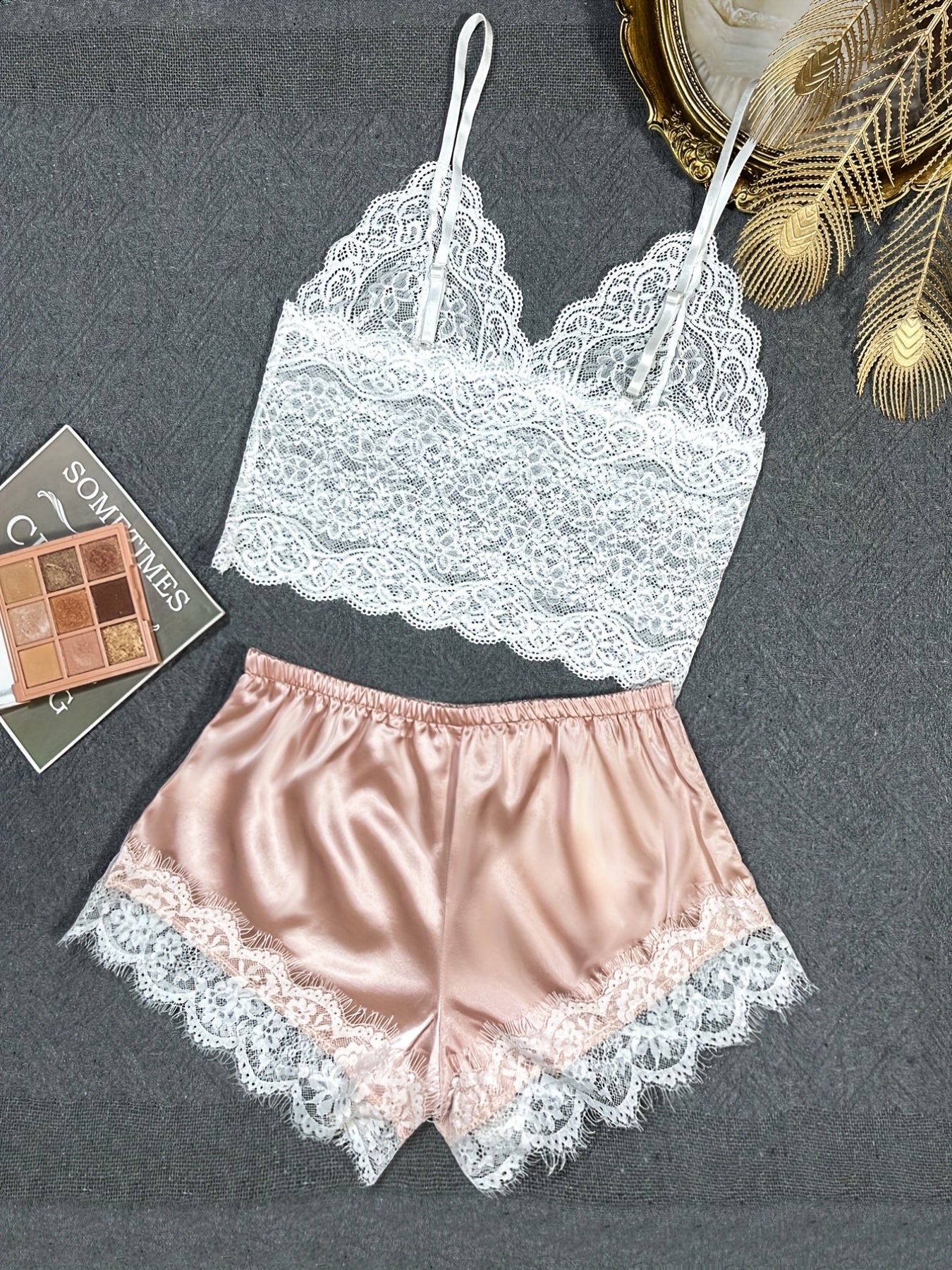 Lace Dessous Set mit Jakobs muschel besatz, BH-und Spitzen besatz, Damen-Dessous und-Unterwäsche