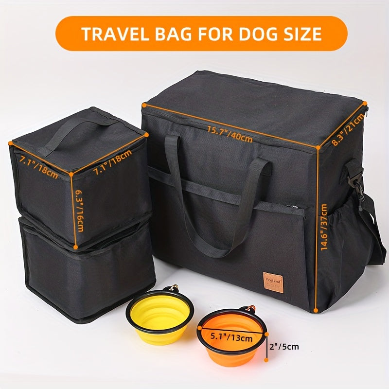 Sac de nourriture pour chien, Sac de voyage portable pour chien de grande capacité, Fournitures pour animaux de compagnie