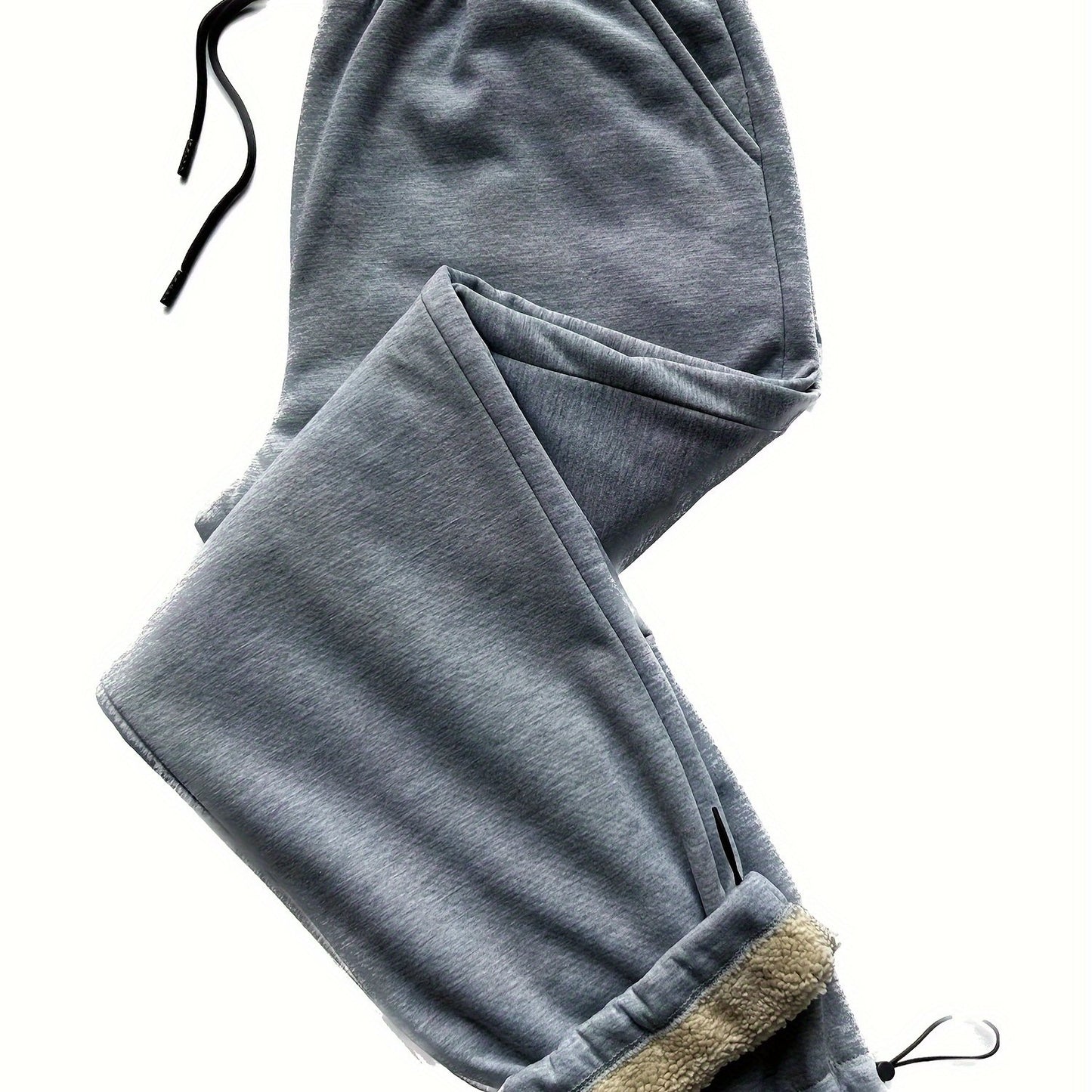 Men's Warm Fleece Joggers, Casual Stretch Sports Pants For Fall Winter