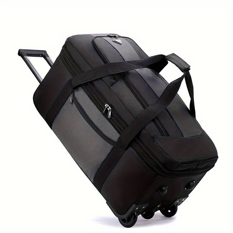 Trendy Large Capacity Pull Travel Bag, Portable Multi-pocket Moving Travel Bag, Perfect Luggage Storage Bag