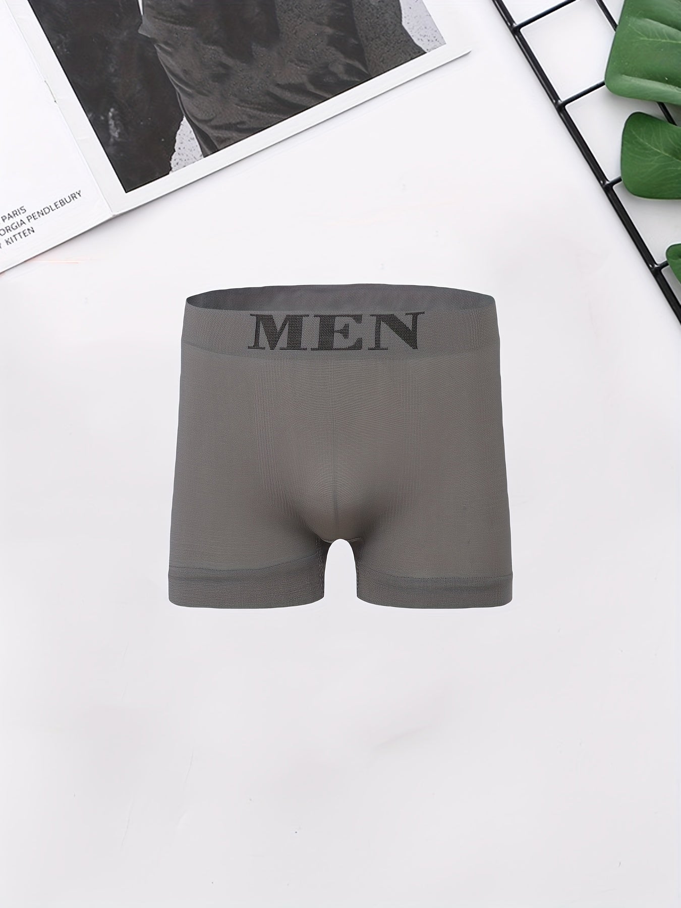 10 unids ropa interior de los hombres, sin costuras transpirable cómodo secado rápido elástico Boxer Briefs, deportes Trunks, adecuado para tamaño S \ u002FM \ u002FL