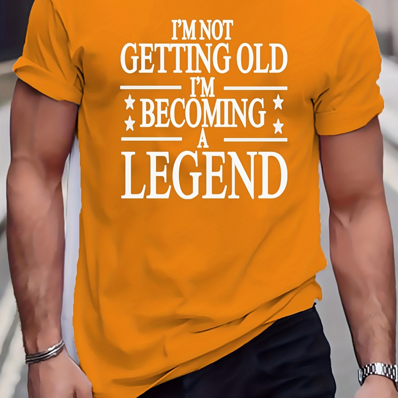 Más tamaño divertido letra gráfica camisetas para hombre, camisetas causales de gran tamaño para verano fitness leisurewear, ropa de hombre