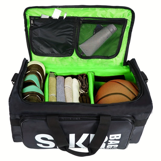 Multifunktion ale Sport handtasche, leichte Sporttasche mit großem Reiß verschluss, Buchstaben muster Basketball-Trainings tasche