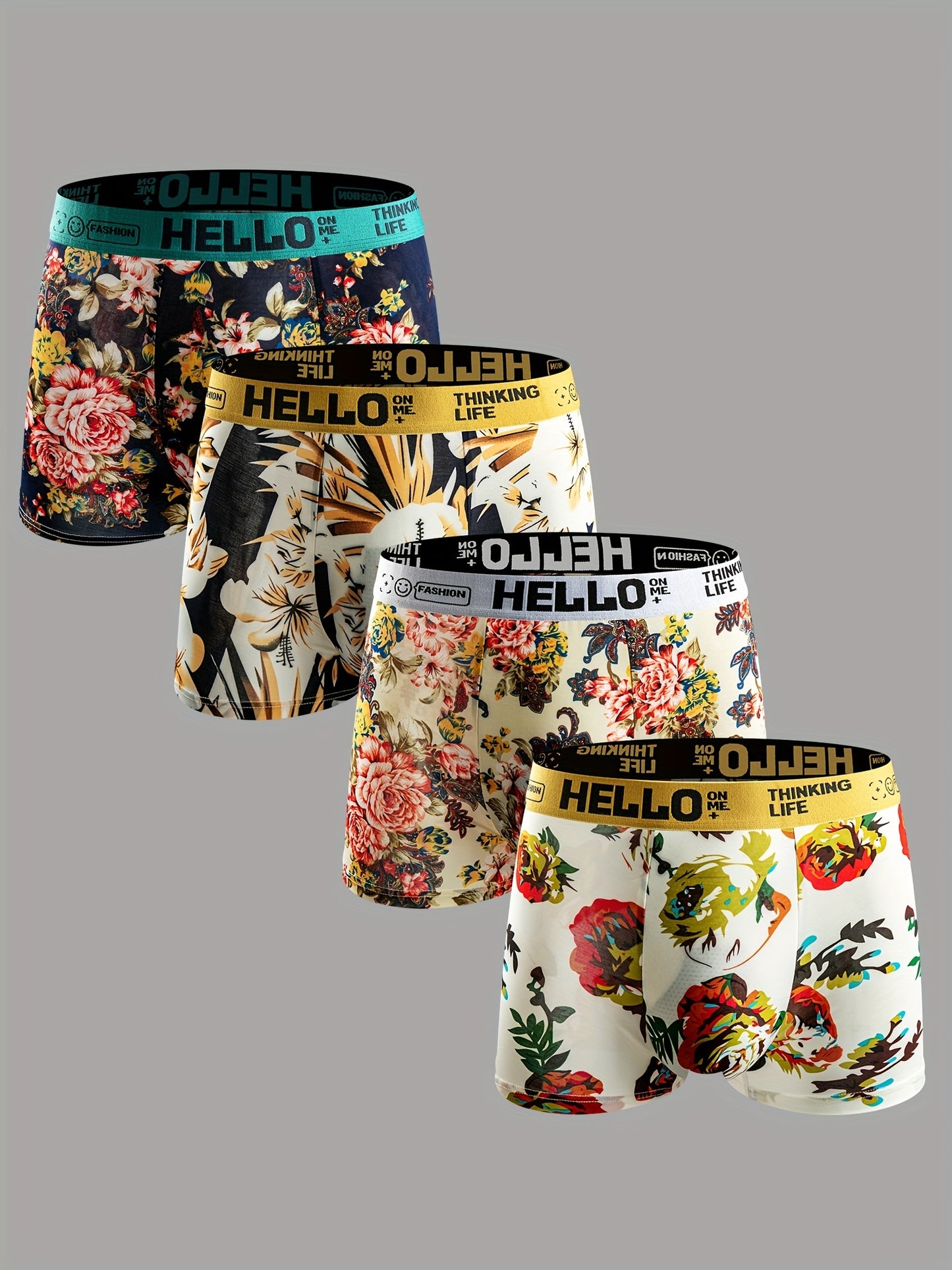 Herren trend ige grafische Unterwäsche, atmungsaktive bequeme, schnell trocknende, dehnbare Boxershorts, Herren unterhose