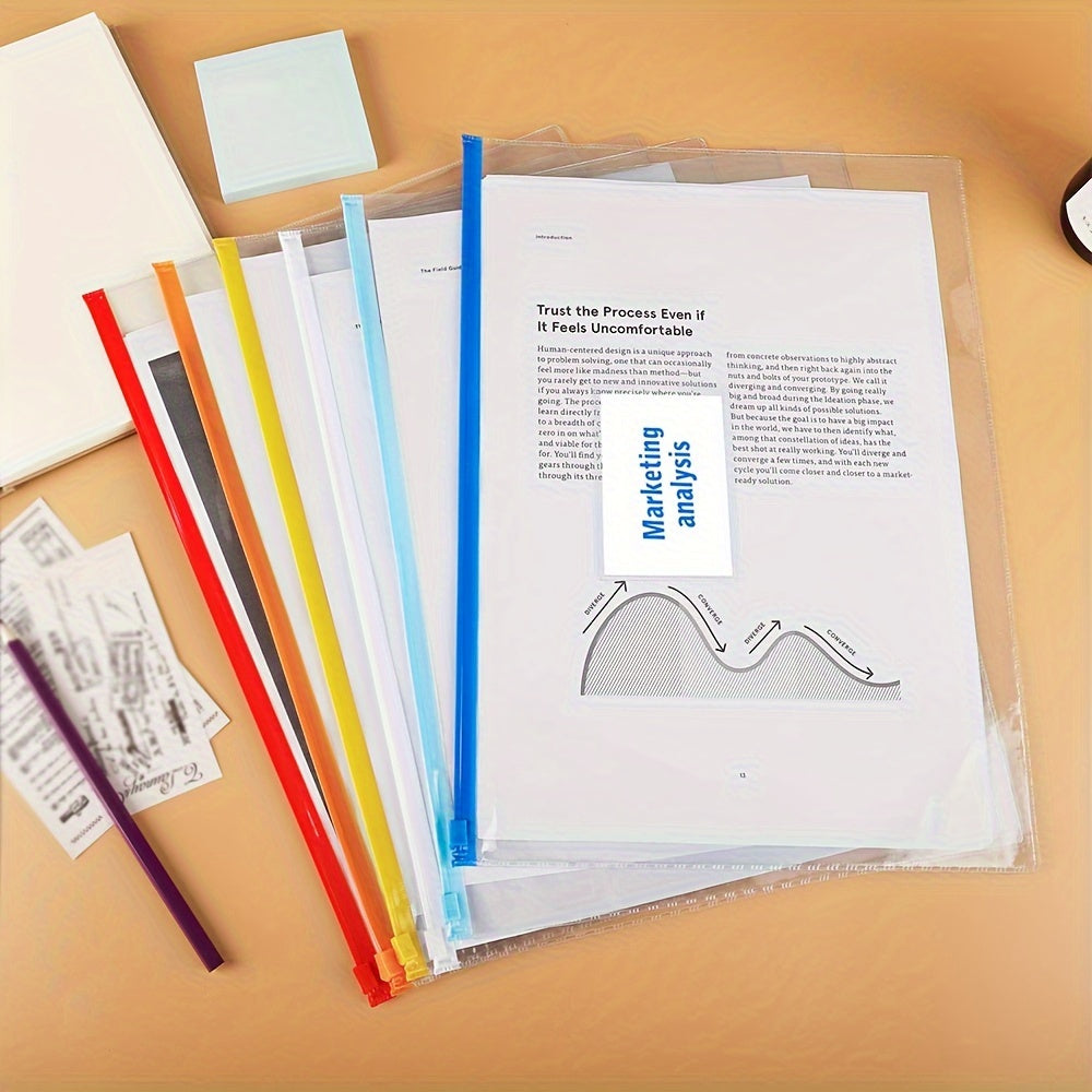 48 pieces of zipper envelopes,plastic envelopes,transparent zipper folders with label pockets,A4 size suitable for storing documents and letters for office travel(10colors),13 x 9.5 inches,sea freight