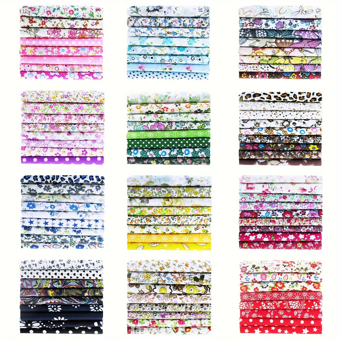 100pcs 9.84×9.84inch Cotton Fabric, Sewing Fabric 100% Cotton Plain Fabric For DIY, Crafts, Projects, Quilting