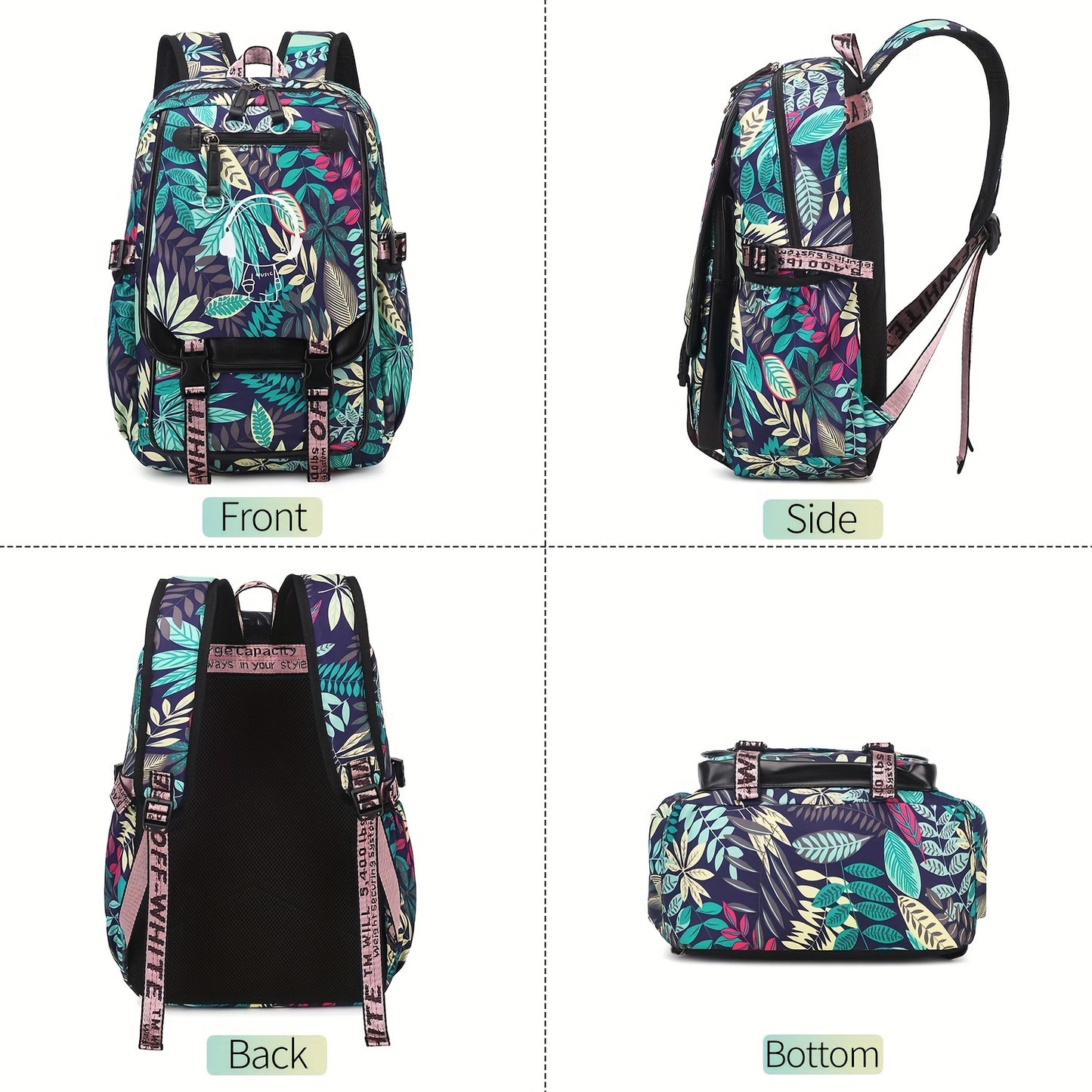 1pc Fashion Casual School Bag, Trendy Travel Backpack