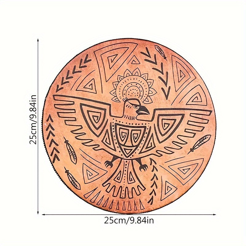 9.84inch  Drum Sun Bird Decoration Design Handmade Shamanic Drum Music With Drumstick Drums Home Ornament