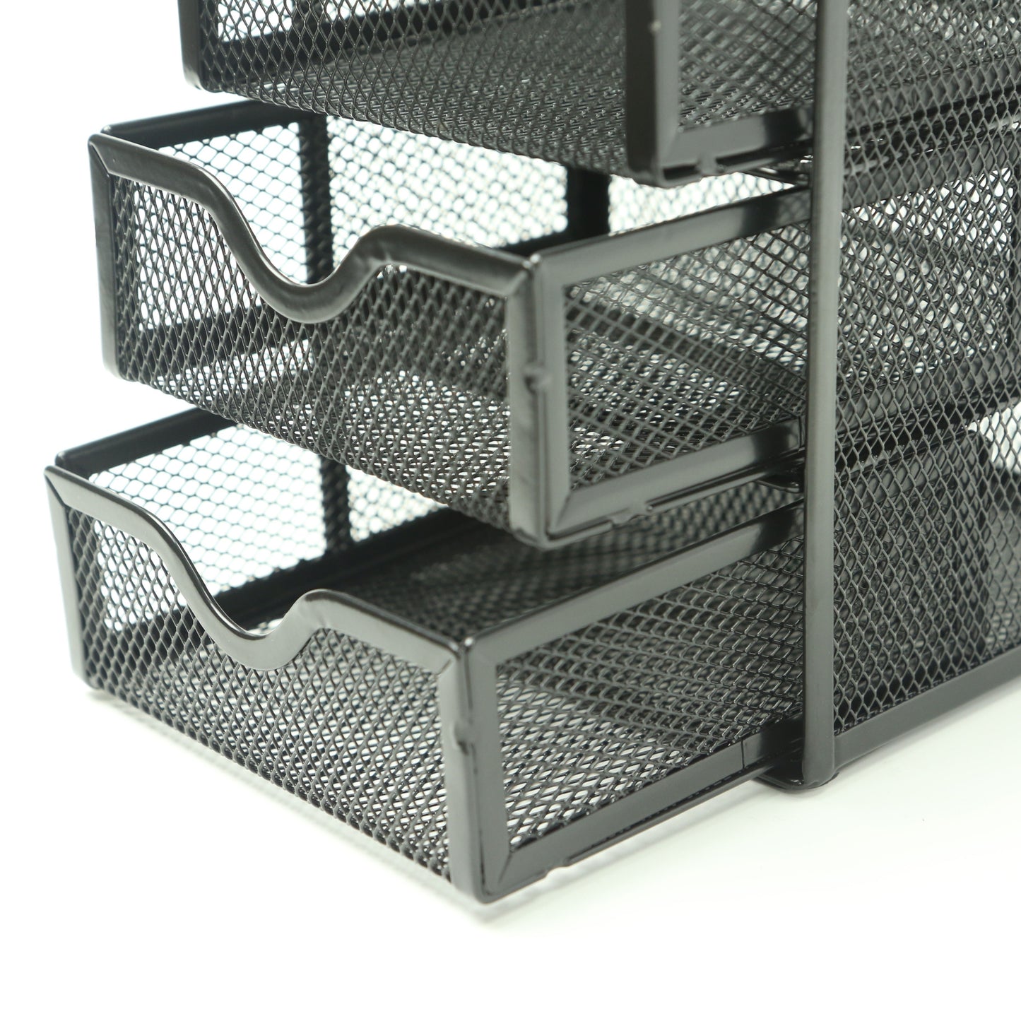 Organize Your Desk with This 4 Tier Mesh Desk Organizer - Perfect for School, Dorm, and Home Office!