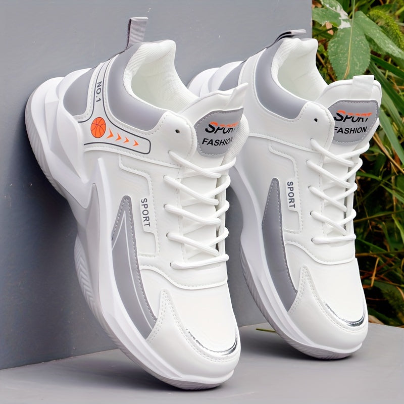 2023 Men's Lace-up Chunky Sneakers, Athletic Shoes, Shock Absorbing And Breathable Shoes For Running Basketball Workout Gym