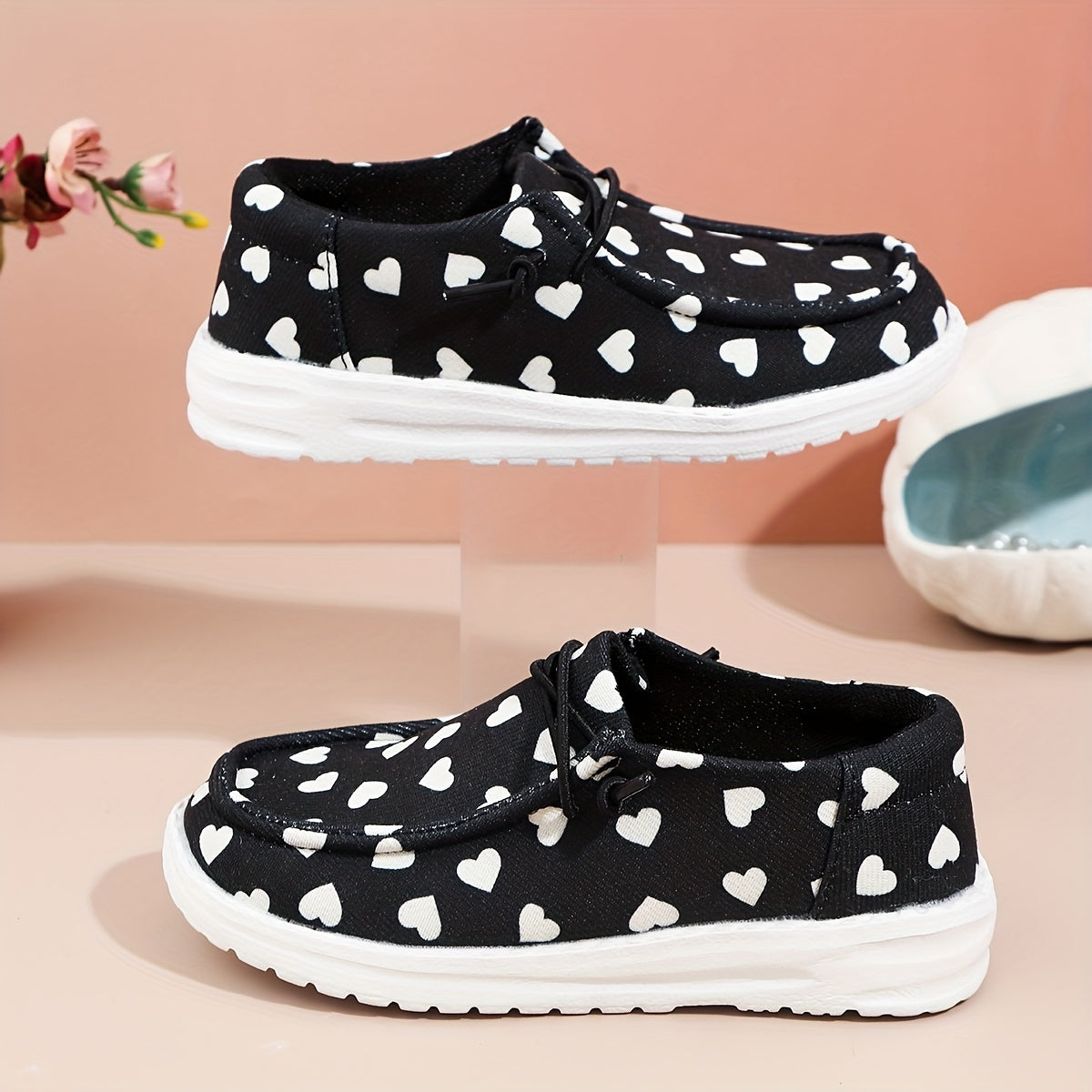 Girl's Trendy Retro Polka Dot Pattern Loafer Shoes, Comfy Non Slip Casual Sneakers For Kids Outdoor Activities